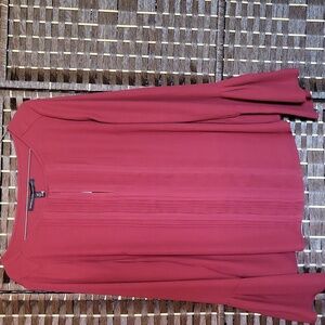 White House Black Market Long Sleeve Burgundy Top